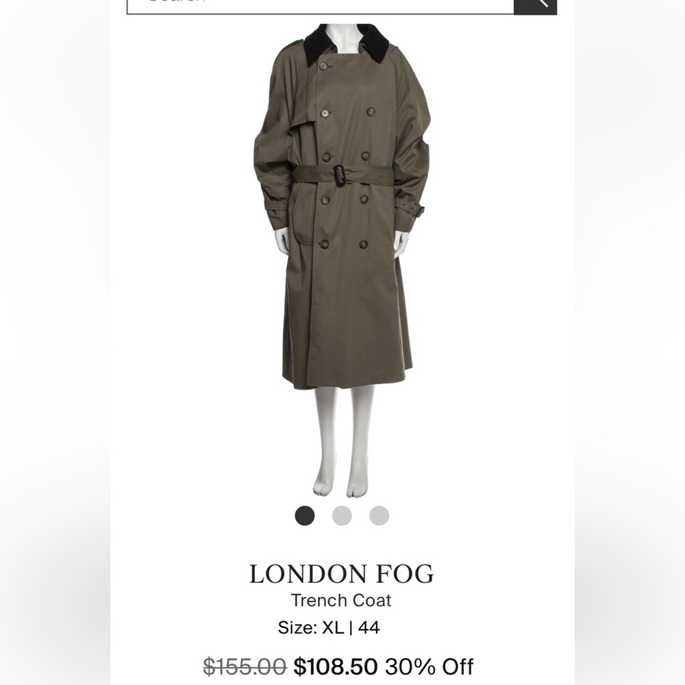 London Fog green trench coat
